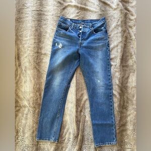 Levi’s Premium classic 501’s! women’s size 28W 30 L, distressed, never worn